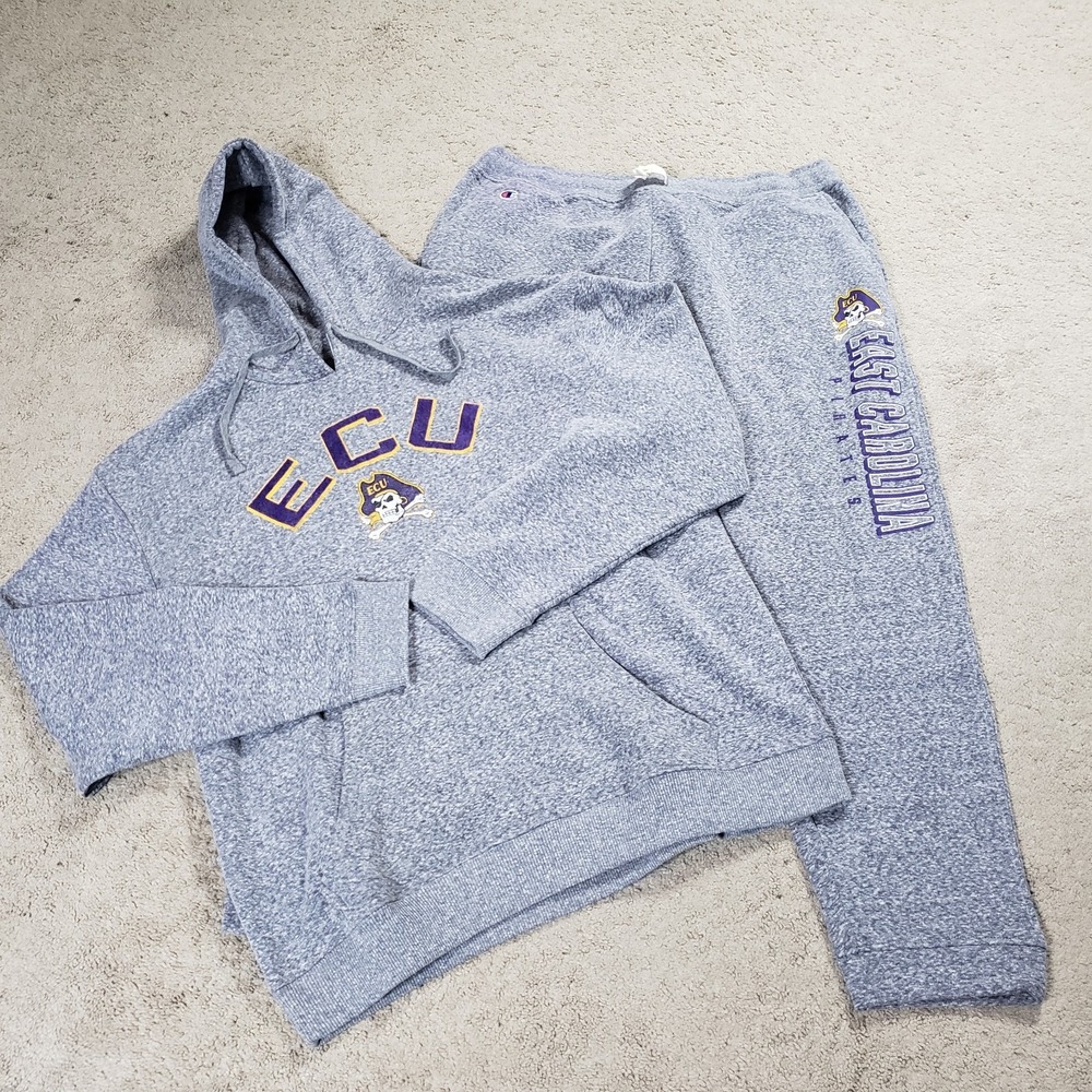 Champion East Carolina Pirates Sweat Suit Hooded Sweatshirt Joggers 2pc Set 2XL